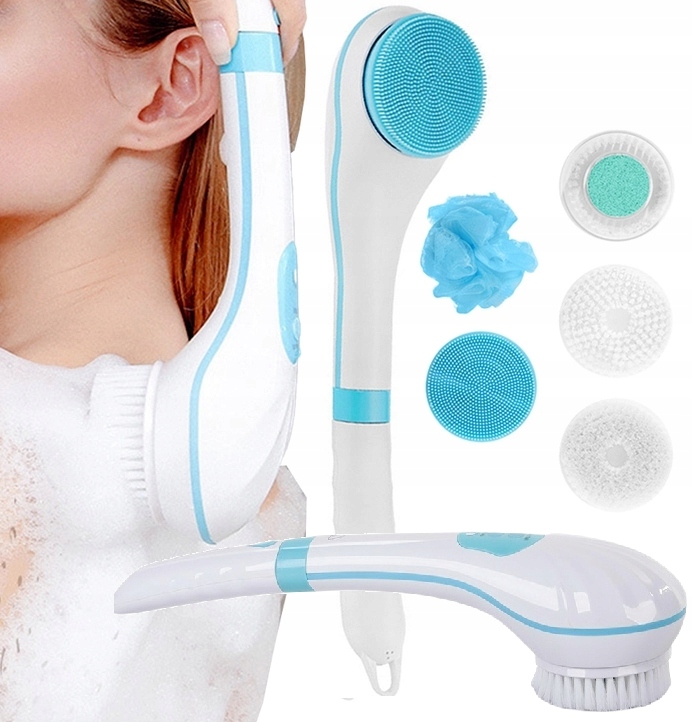 5w1 Szczotka Do Mycia Pleców Ciała Masażer Stóp Kąpiel Końcówki Elektryczna