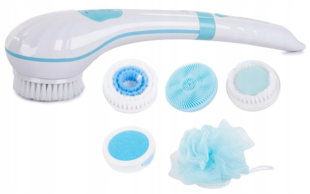 5w1 Szczotka Do Mycia Pleców Ciała Masażer Stóp Kąpiel Końcówki Elektryczna