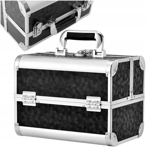 Elegancki Kufer Kuferek Kosmetyczny Na Kosmetyki Organizer Pudełko Walizka