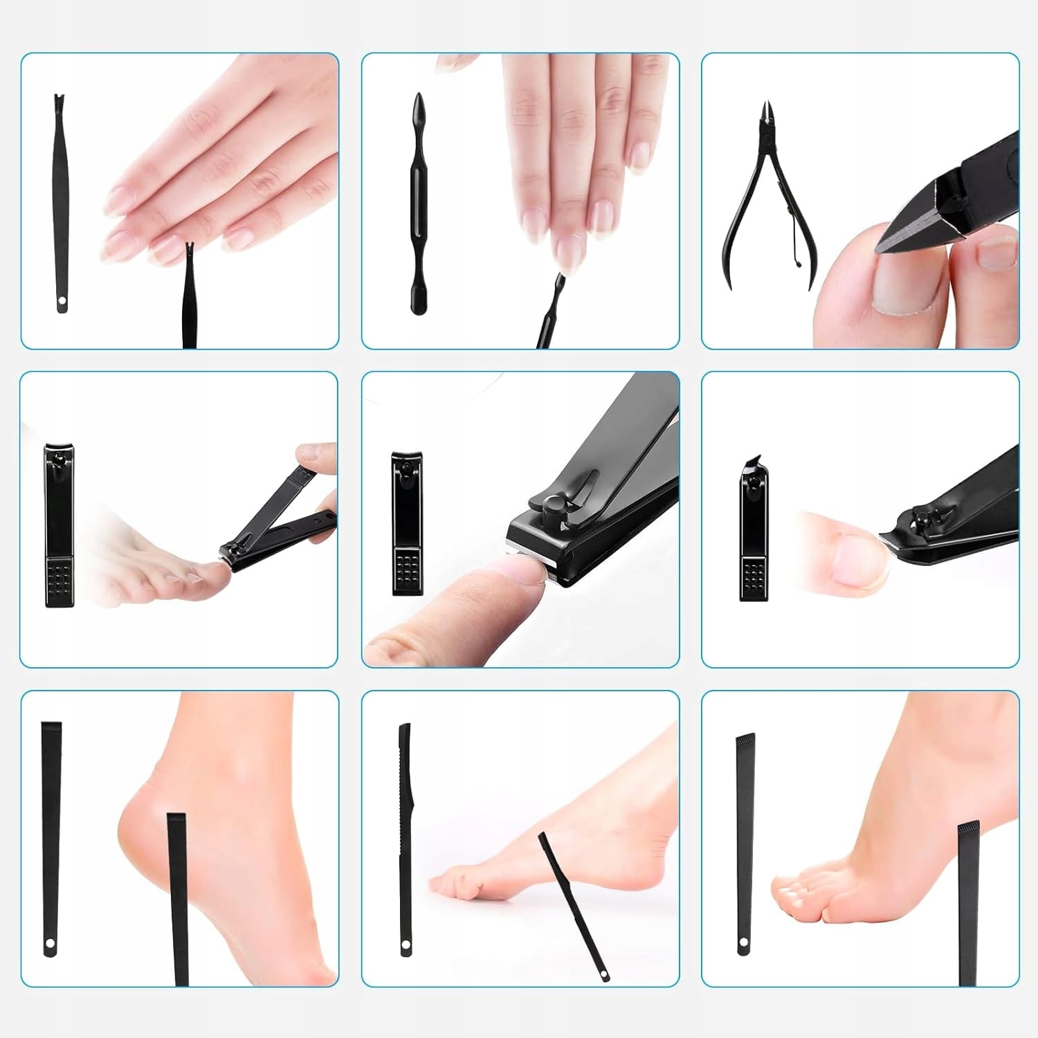 image-8983.jpeg Profesjonalny Zestaw Pedicure Manicure 18 Elementów Do Pielęgnacji Paznokci