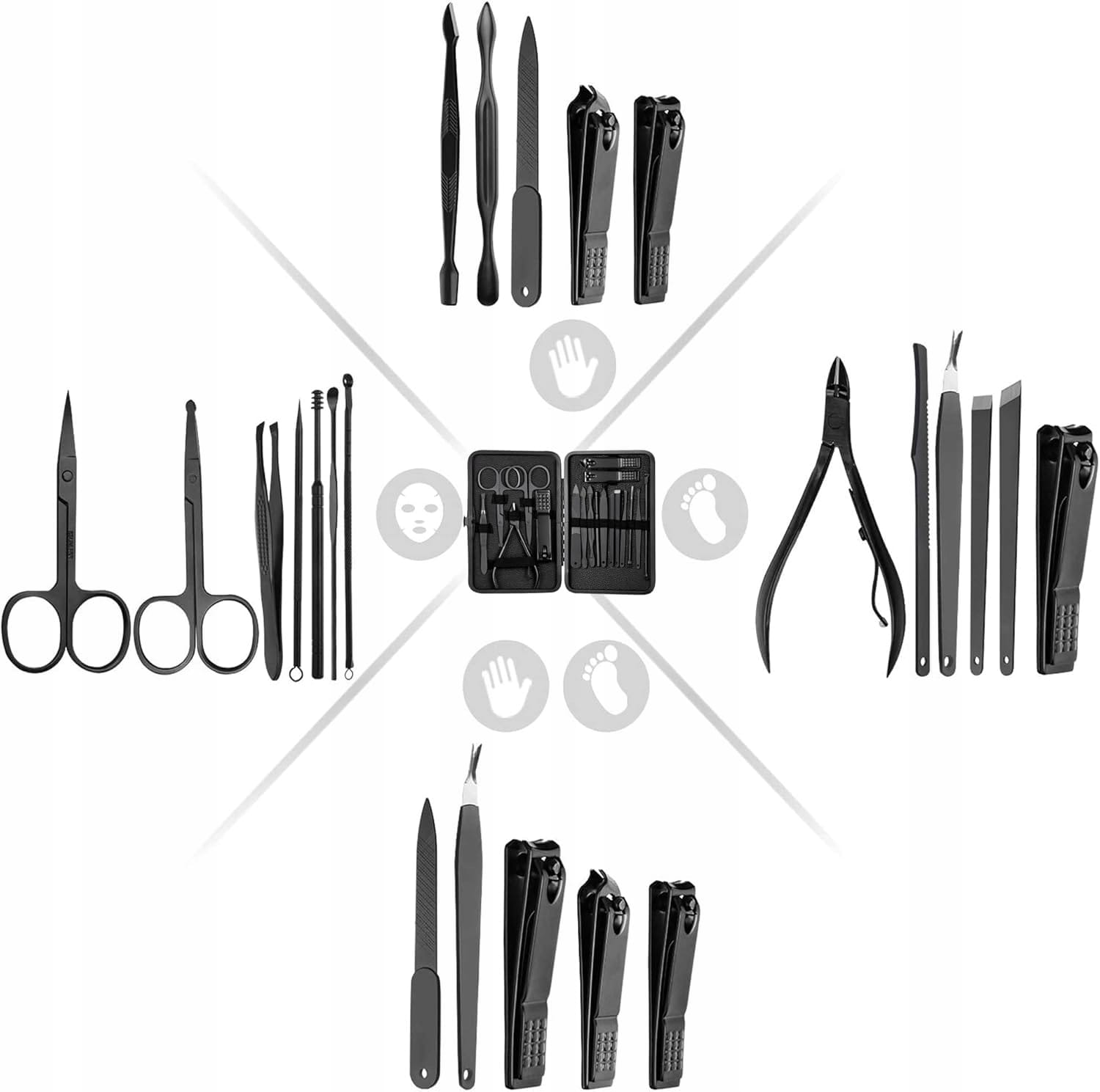 image-8987.jpeg Profesjonalny Zestaw Pedicure Manicure 18 Elementów Do Pielęgnacji Paznokci