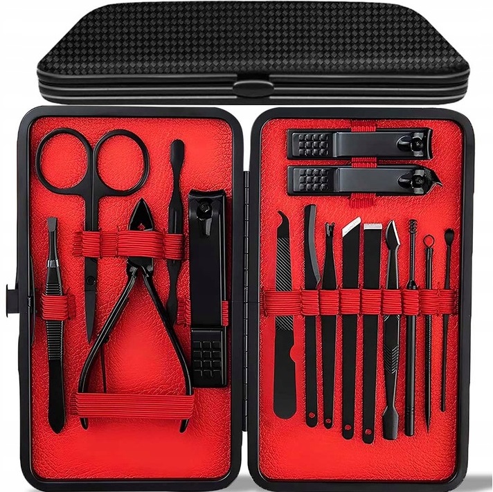 Profesjonalny Zestaw Pedicure Manicure 16 Elementów Do Pielęgnacji Paznokci