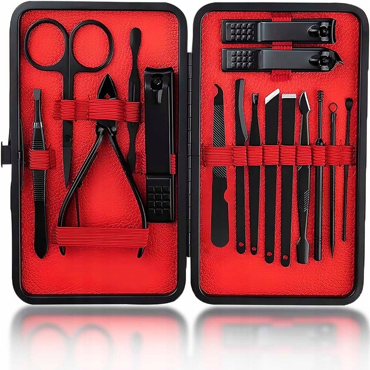 Profesjonalny Zestaw Pedicure Manicure 16 Elementów Do Pielęgnacji Paznokci