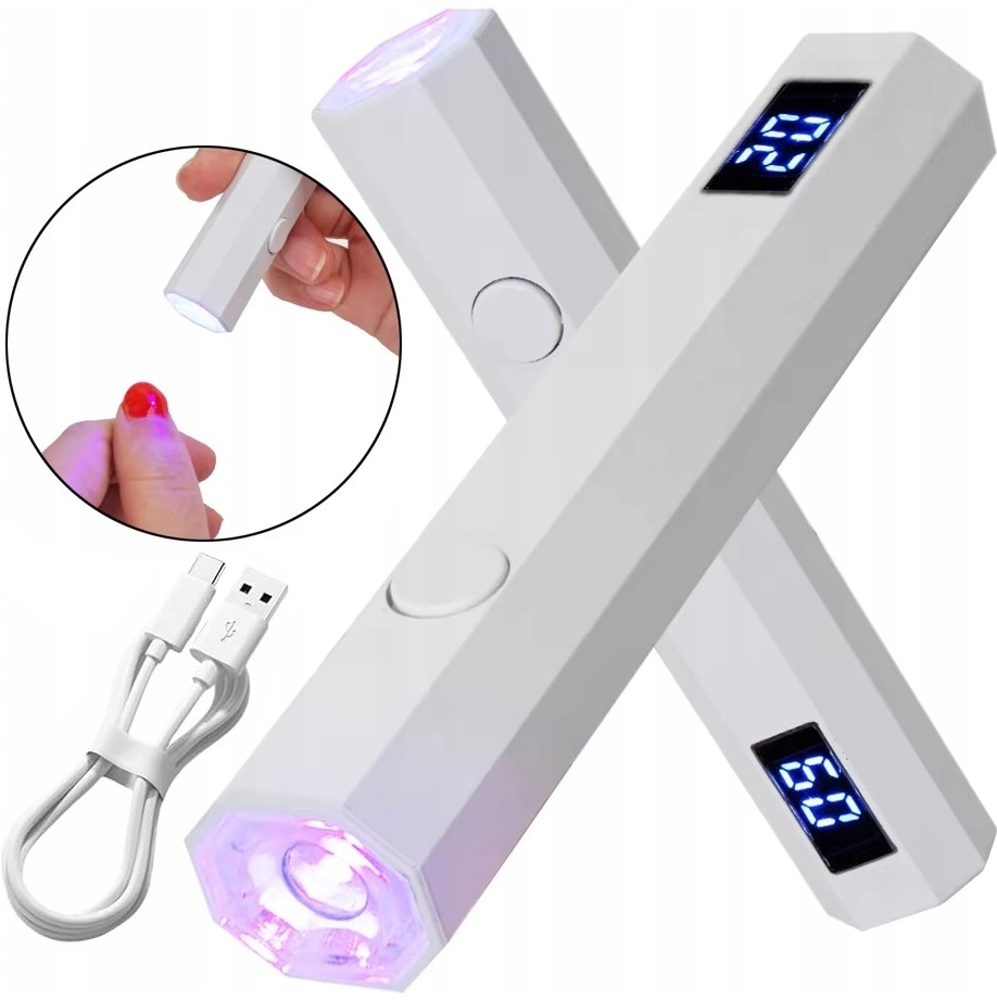 Lampa Uv Led Mini Latarka Do Paznokci Przenośna Bezprzewodowa Utwardza Mała