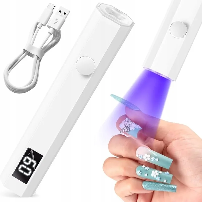 Lampa Uv Led Mini Latarka Do Paznokci Przenośna Bezprzewodowa Utwardza Mała