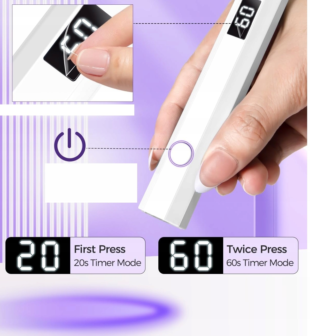 Lampa Uv Led Mini Latarka Do Paznokci Przenośna Bezprzewodowa Utwardza Mała