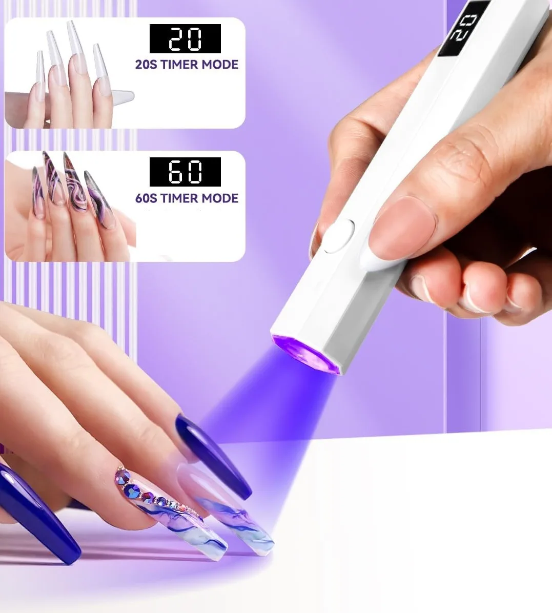 Lampa Uv Led Mini Latarka Do Paznokci Przenośna Bezprzewodowa Utwardza Mała