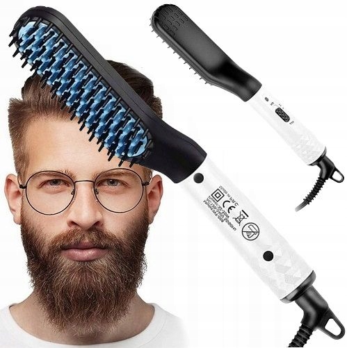 Prostownica Grzebień Do Brody I Włosów Szczotka Jonizująca Ceramiczna 2w1