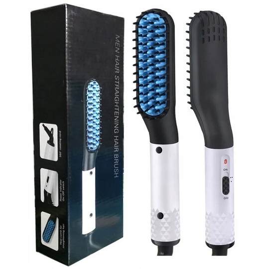 Prostownica Grzebień Do Brody I Włosów Szczotka Jonizująca Ceramiczna 2w1