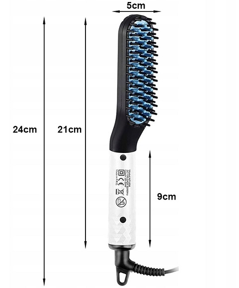Prostownica Grzebień Do Brody I Włosów Szczotka Jonizująca Ceramiczna 2w1