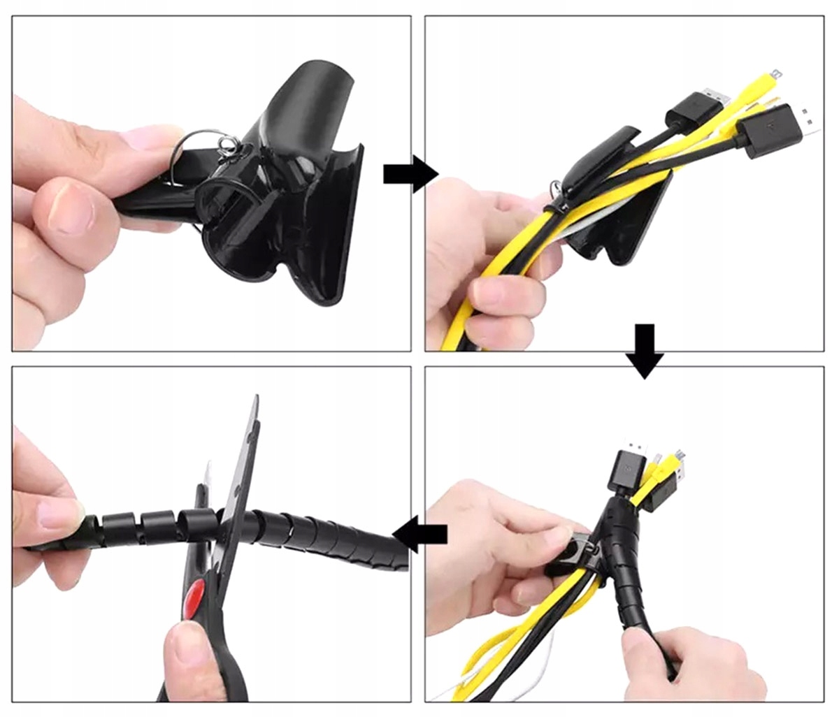 Maskownica Spirala Do Kabli Przewodów Elastyczny Organizer Osłona Oplot