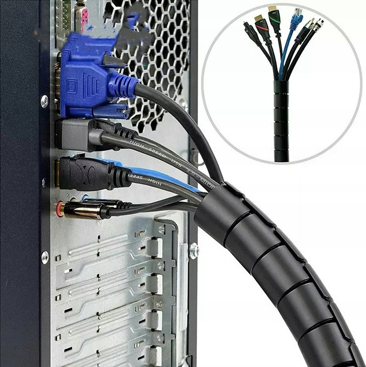 Maskownica Spirala Do Kabli Przewodów Elastyczny Organizer Osłona Oplot