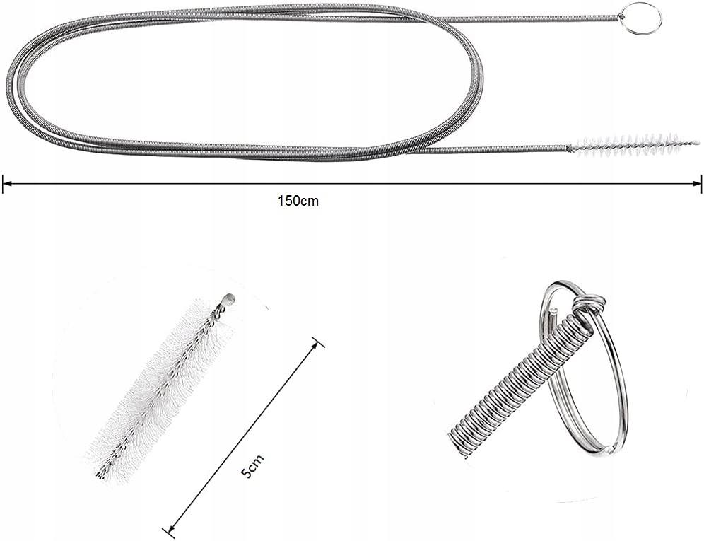 Szczotka Czyścik Spreżynka Wycior Do Czyszczenia Rurek Odpływów Lodówek