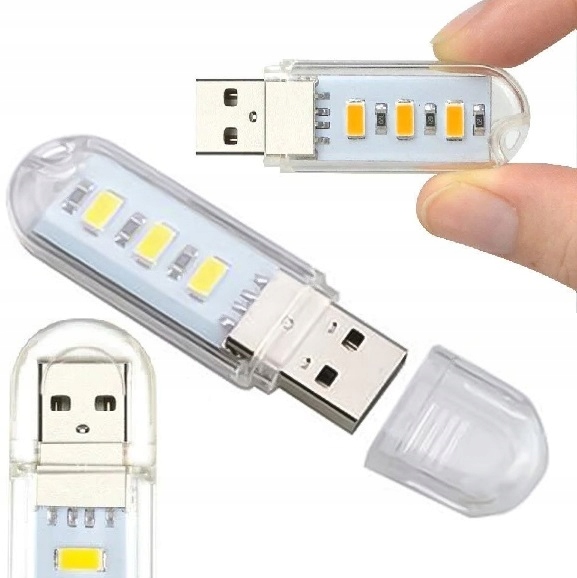 Mini Lampka Usb 5v 3 X Dioda Led Smd Usb Laptopa