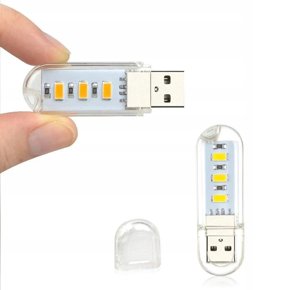 Mini Lampka Usb 5v 3 X Dioda Led Smd Usb Laptopa