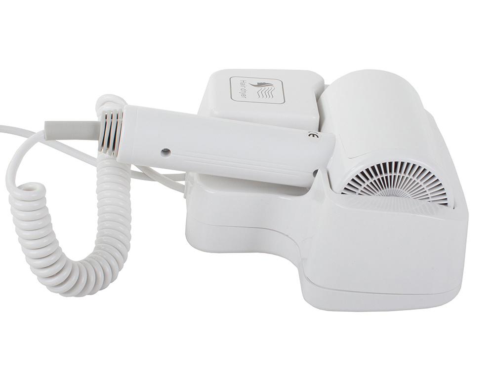 Suszarka Do Włosów Basenowa Hotelowa Naścienna Biała 1200W Uchwyt Prędkość