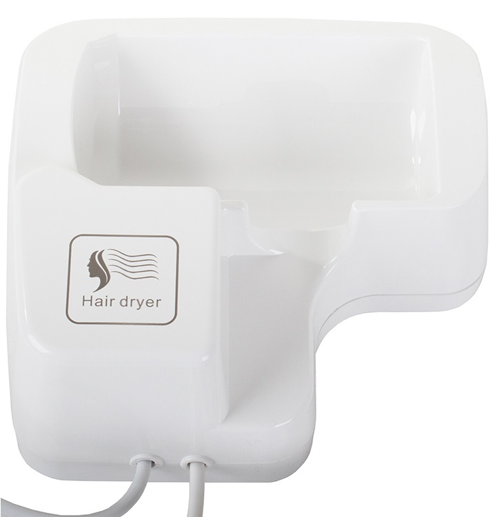 Suszarka Do Włosów Basenowa Hotelowa Naścienna Biała 1200W Uchwyt Prędkość