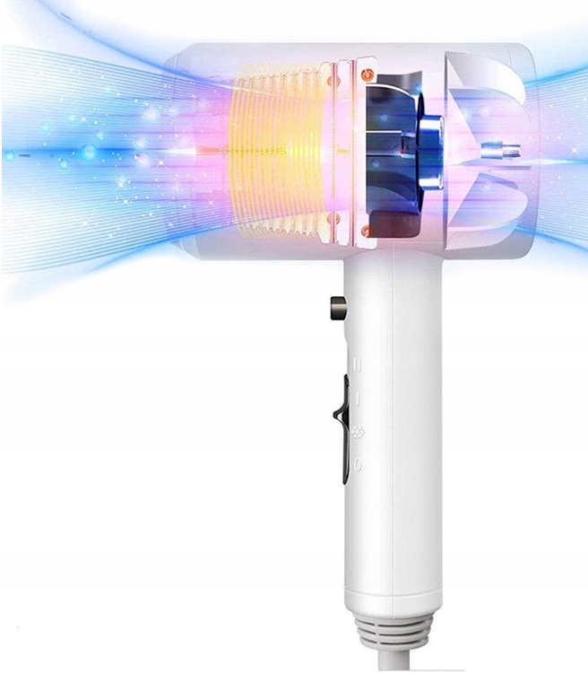 Suszarka Do Włosów Basenowa Hotelowa Naścienna Biała 1200W Uchwyt Prędkość