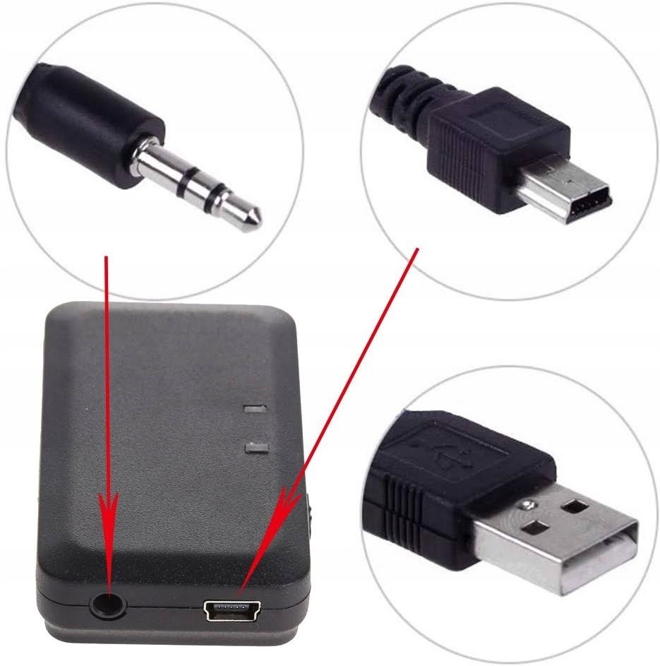 Transmiter Odbiornik Nadajnik Bluetooth 3,5mm Mini Jack Radio Audio Aux Usb