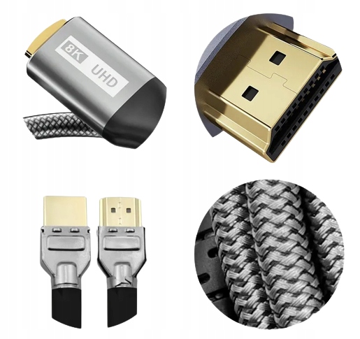 Kabel HDMI 2.1 8k 60Hz UHD 2m HDMI-HDMI High Speed 48 GB/s