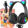Słuchawki Bezprzewodowe B39 Z Uszami Bluetooth RGB Kocie Uszy Dla Dzieci