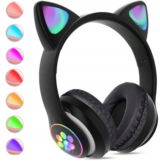 Słuchawki Bezprzewodowe B39 Z Uszami Bluetooth RGB Kocie Uszy Dla Dzieci