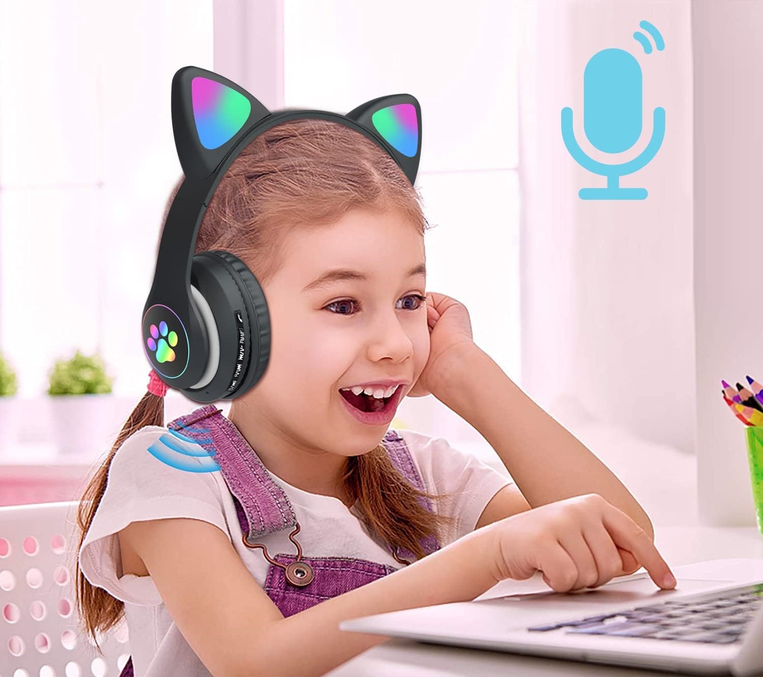 Słuchawki Bezprzewodowe B39 Z Uszami Bluetooth RGB Kocie Uszy Dla Dzieci