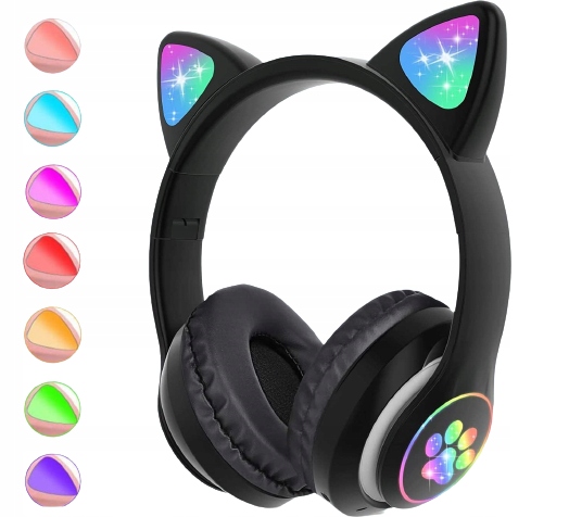 Słuchawki Bezprzewodowe B39 Z Uszami Bluetooth RGB Kocie Uszy Dla Dzieci