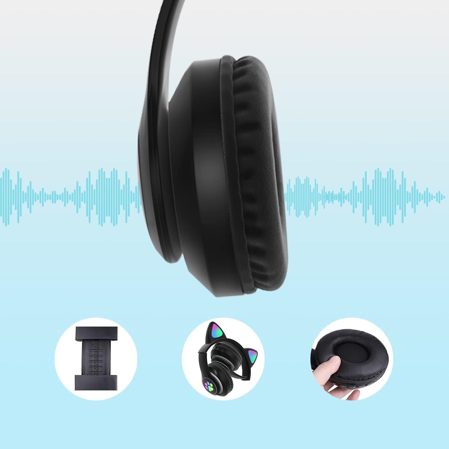 Słuchawki Bezprzewodowe B39 Z Uszami Bluetooth RGB Kocie Uszy Dla Dzieci