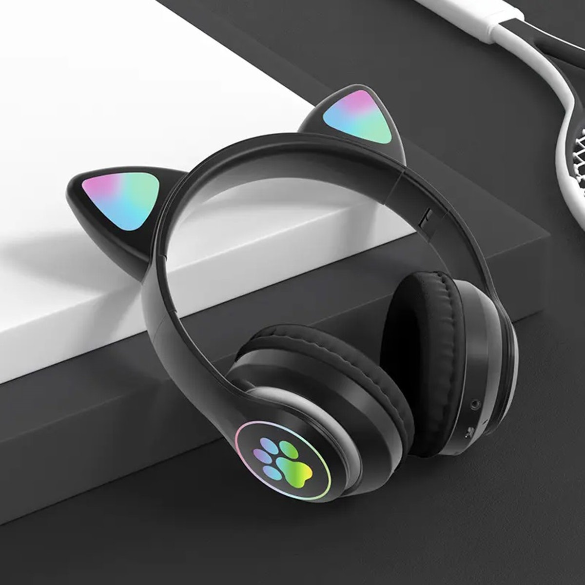 Słuchawki Bezprzewodowe B39 Z Uszami Bluetooth RGB Kocie Uszy Dla Dzieci