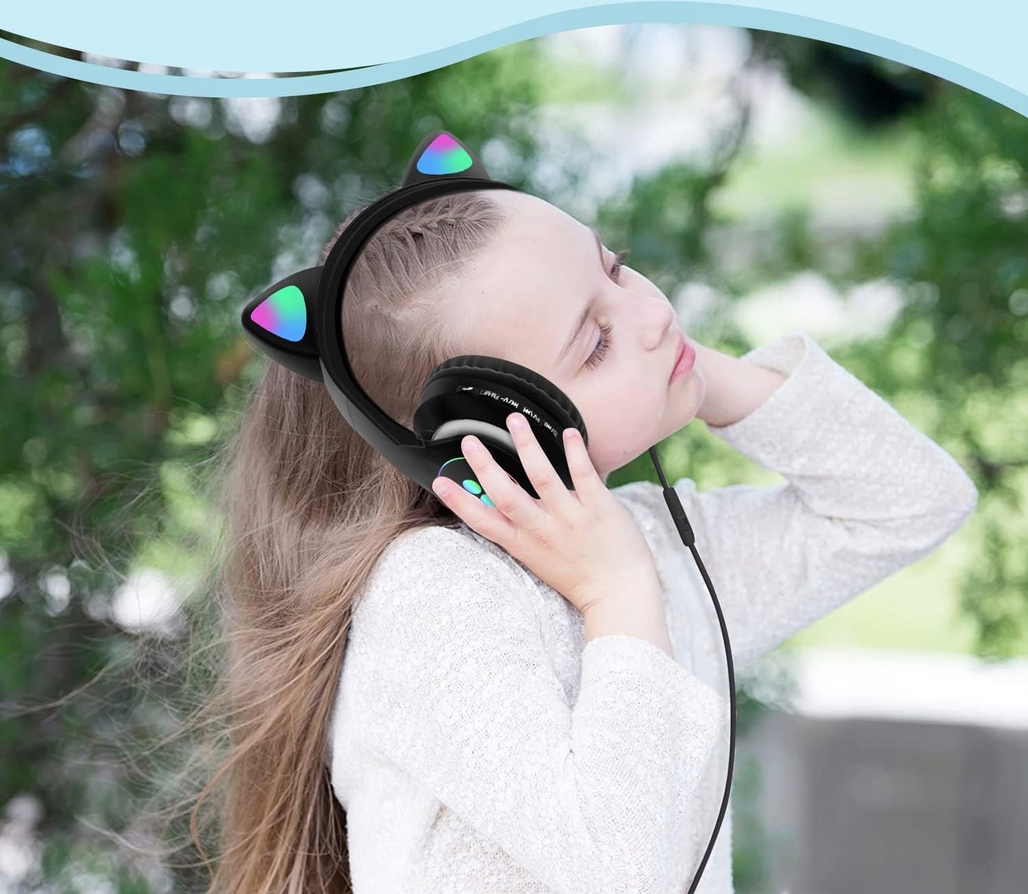 Słuchawki Bezprzewodowe B39 Z Uszami Bluetooth RGB Kocie Uszy Dla Dzieci