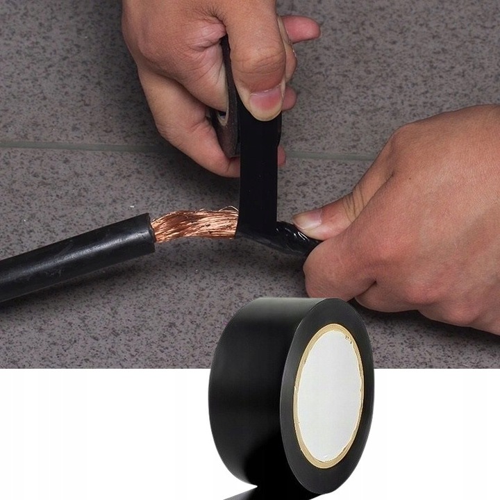 Taśma Izolacyjna PVC Elektryczna Czarna Mocna Izolacja 18m Wodoodporna