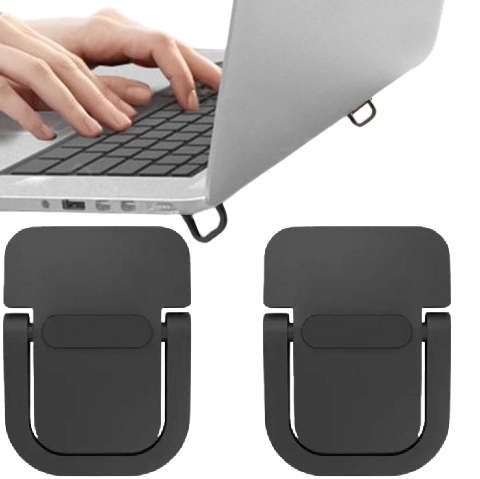 Podstawki Pod Laptopa Zestaw Uniwersalne Aluminiowe Nóżki 2 Sztuki Czarne