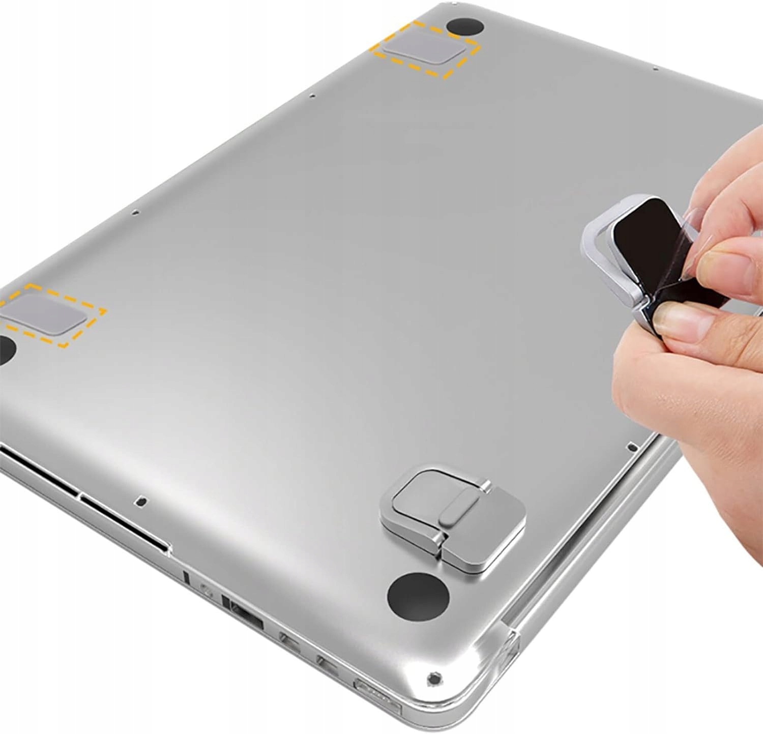 Podstawki Pod Laptopa Zestaw Uniwersalne Aluminiowe Nóżki 2 Sztuki Czarne