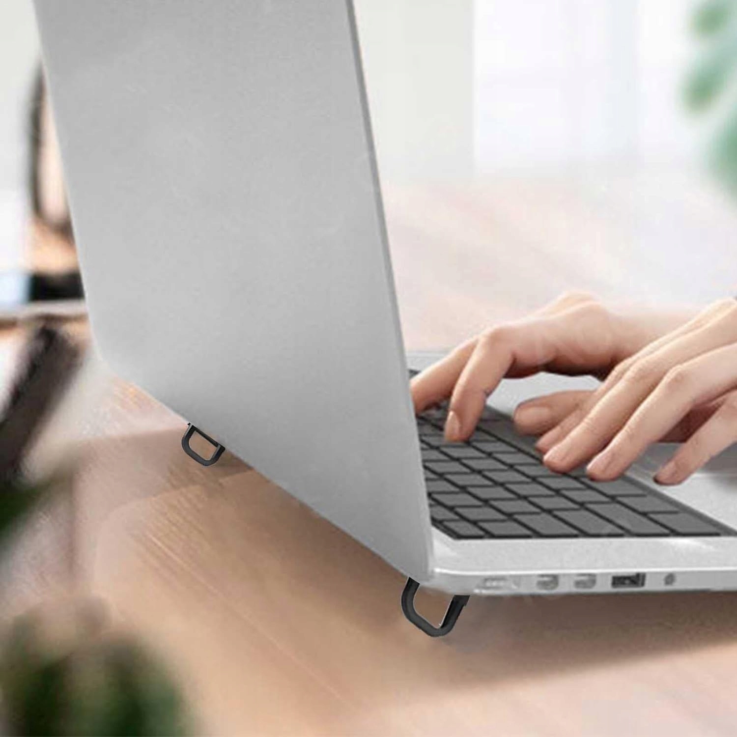 Podstawki Pod Laptopa Zestaw Uniwersalne Aluminiowe Nóżki 2 Sztuki Czarne