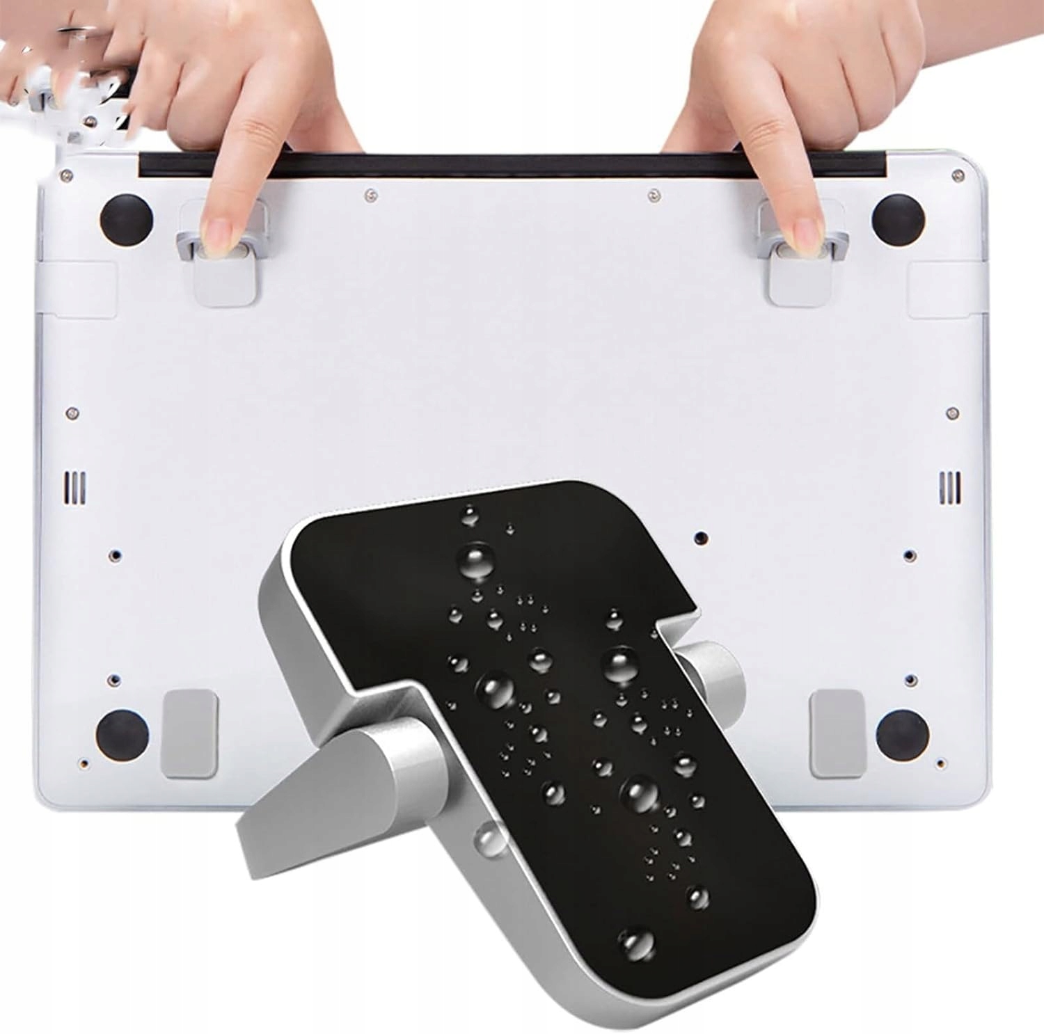 Podstawki Pod Laptopa Zestaw Uniwersalne Aluminiowe Nóżki 2 Sztuki Czarne