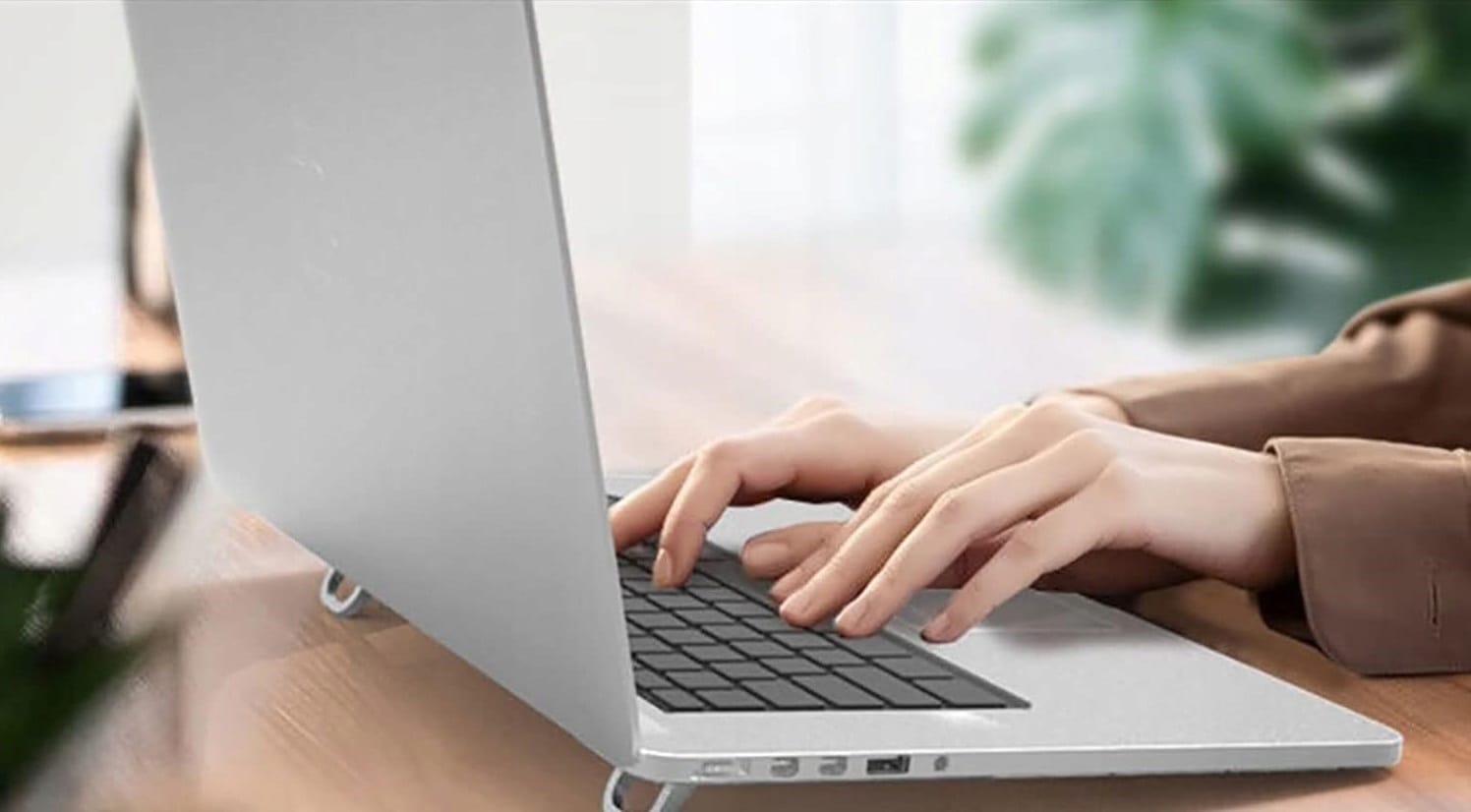 Podstawki Pod Laptopa Zestaw Uniwersalne Aluminiowe Nóżki 2 Sztuki Srebrne