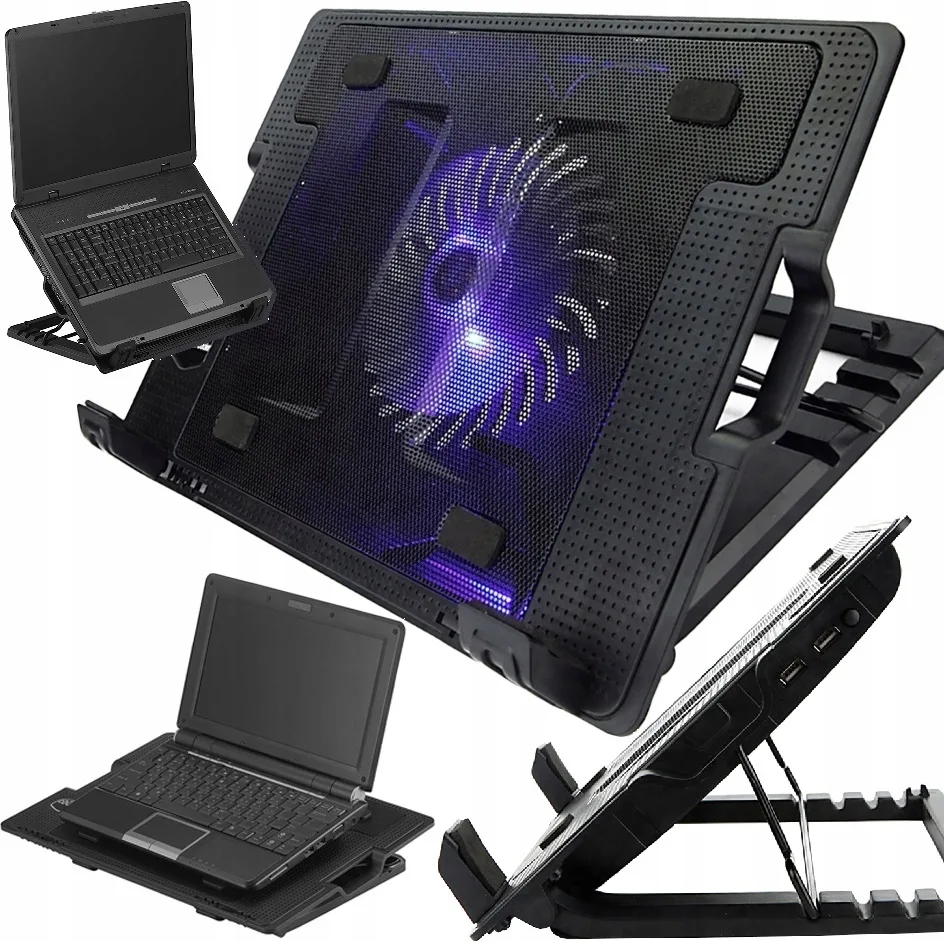 image-9306.jpeg Podstawka Podkładka Chłodząca Pod Laptopa Laptop Notebook USB LED 9-17""