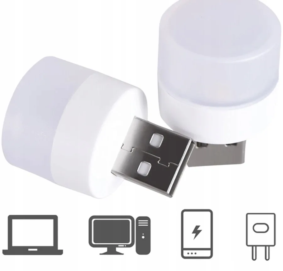 image-9336.jpeg Mini Lampka Usb 5v 1w Dioda Led Wejśie Usb Lampka Nocna Białe Światło 1szt.