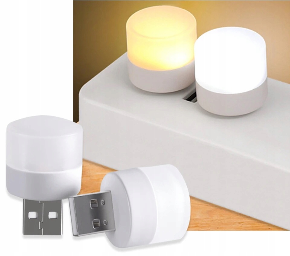 Mini Lampka Usb 5v 1w Dioda Led Wejśie Usb Lampka Nocna Białe Światło 1szt.