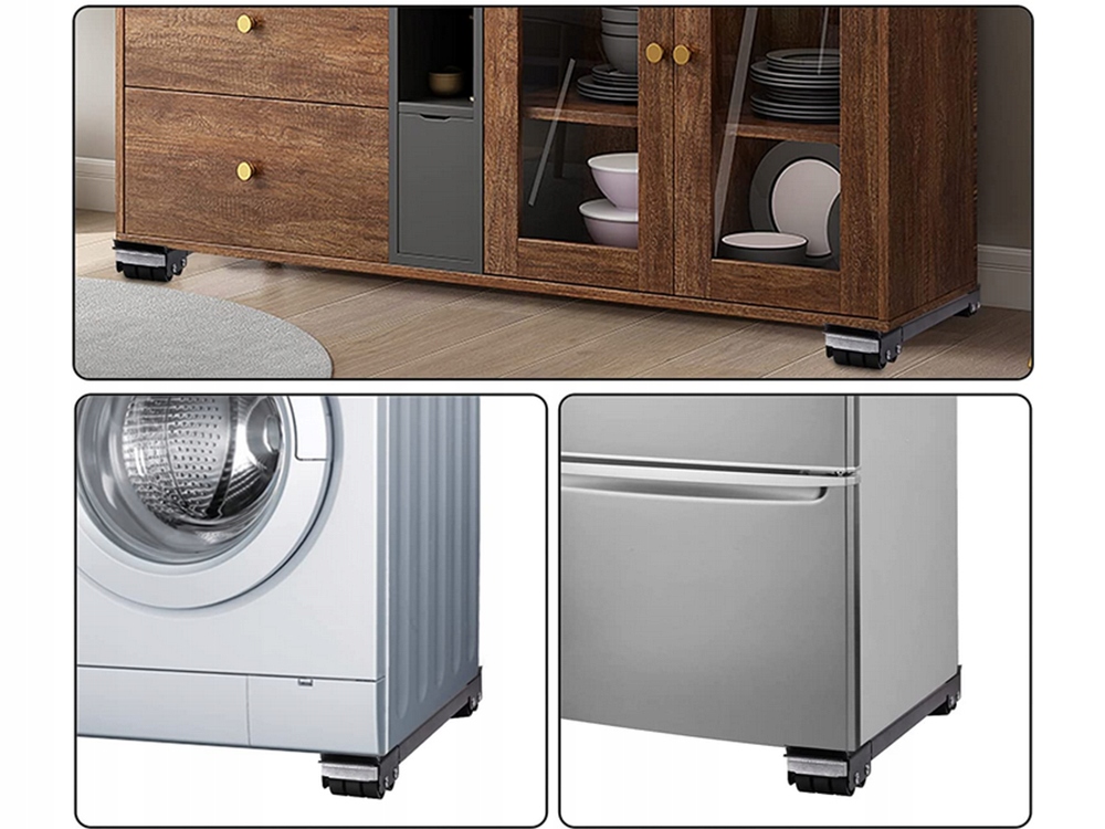 2x Rolki Do Transportu Przesuwania Mebli Agd Podkładki Pod Pralkę Lodówke