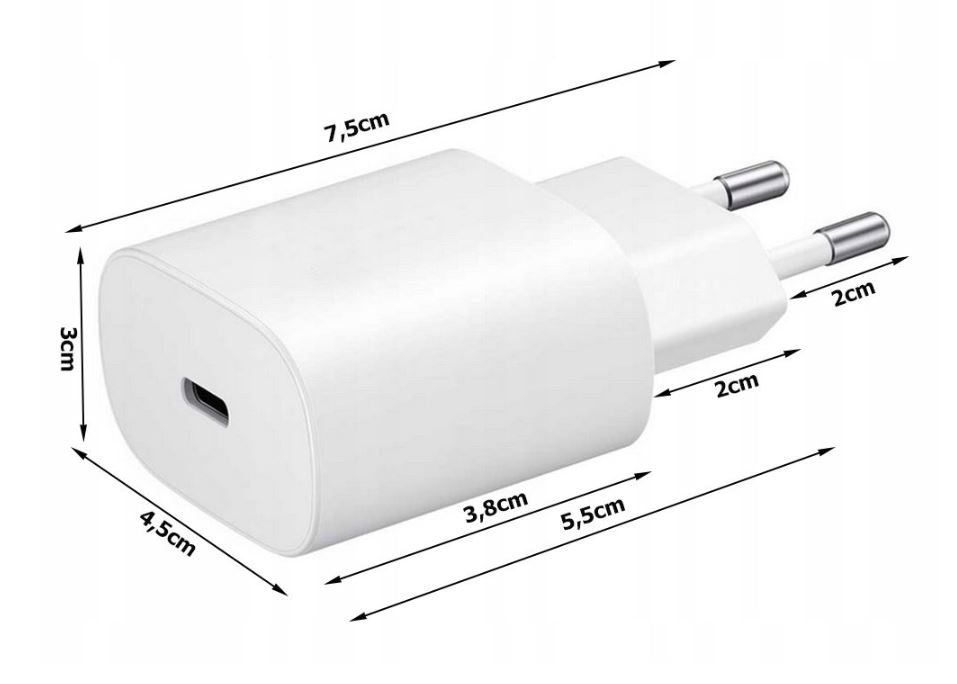 Szybka Ładowarka Sieciowa Kostka 20W USB Typ C Do Samsung Apple Iphone USB-C