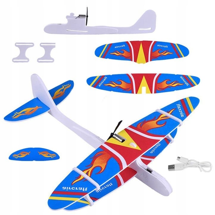 Samolot Styropianowy Latający Piankowy Lekki Usb Silnik Szybowiec Rzutka