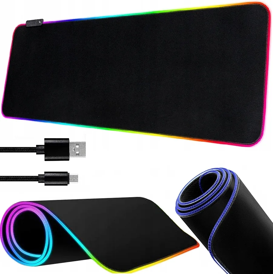 image-9411.jpeg Gamingowa Podkładka Pod Myszkę Dla Graczy Podświetlana Led Mata Rgb 80x30