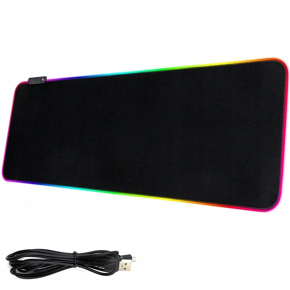 image-9424.jpeg Gamingowa Podkładka Pod Myszkę Dla Graczy Podświetlana Led Mata Rgb 80x30