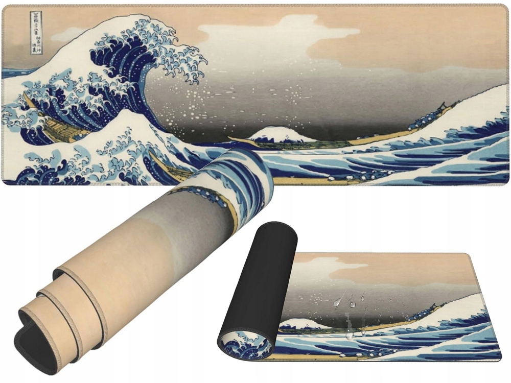 Duża Podkładka Pod Mysz Klawiaturę Na Biurko Biurowa 90x40 Wielka Fala