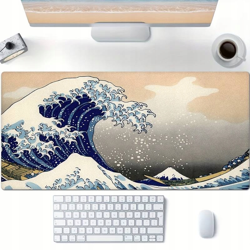 Duża Podkładka Pod Mysz Klawiaturę Na Biurko Biurowa 90x40 Wielka Fala