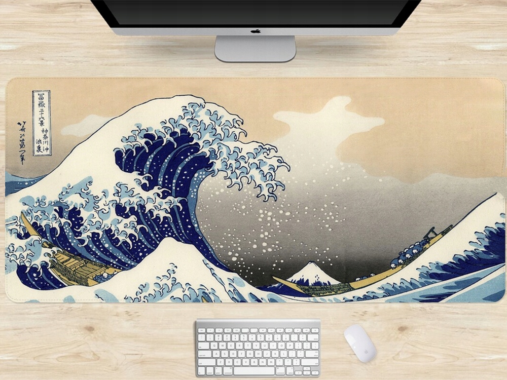 Duża Podkładka Pod Mysz Klawiaturę Na Biurko Biurowa 90x40 Wielka Fala