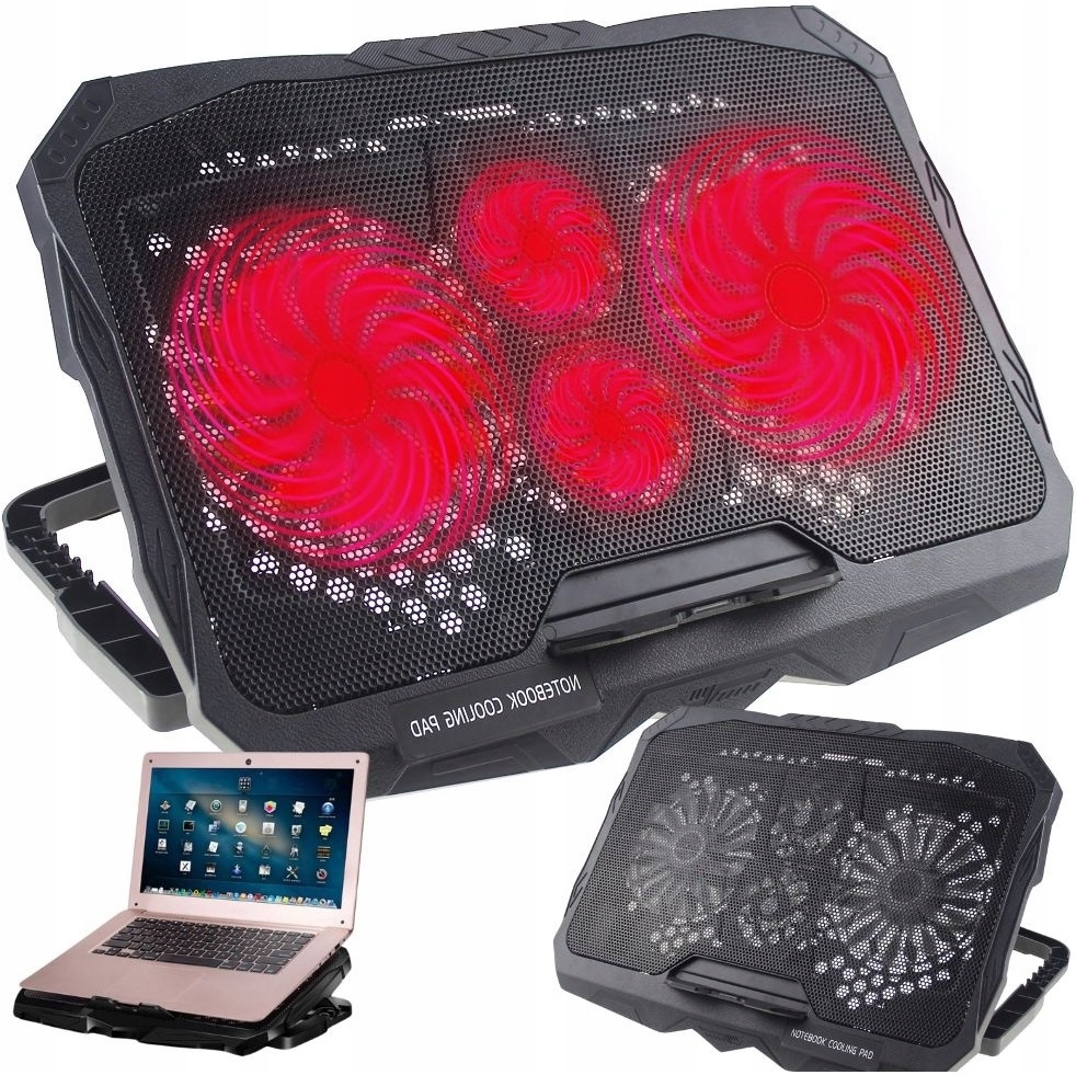 Podkładka Podstawka Chłodząca Pod Laptopa Led Regulacja Usb Gamingowa 12-17