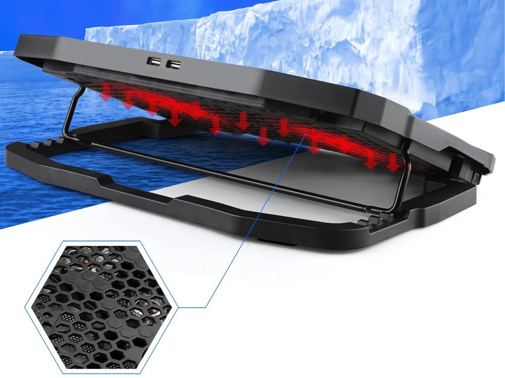 Podkładka Podstawka Chłodząca Pod Laptopa Led Regulacja Usb Gamingowa 12-17